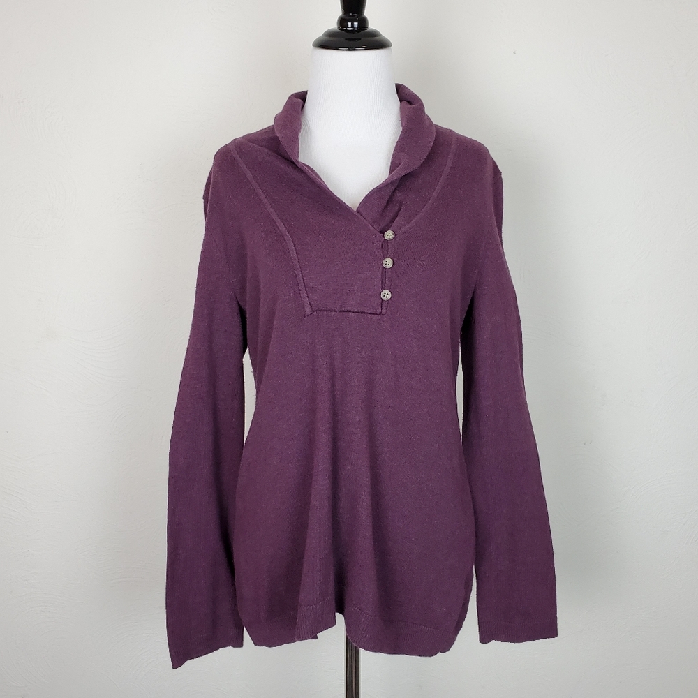 Eddie Bauer Sweater Gorpcore Fall Outdoor Cozy Cabin Core Hiking Purple